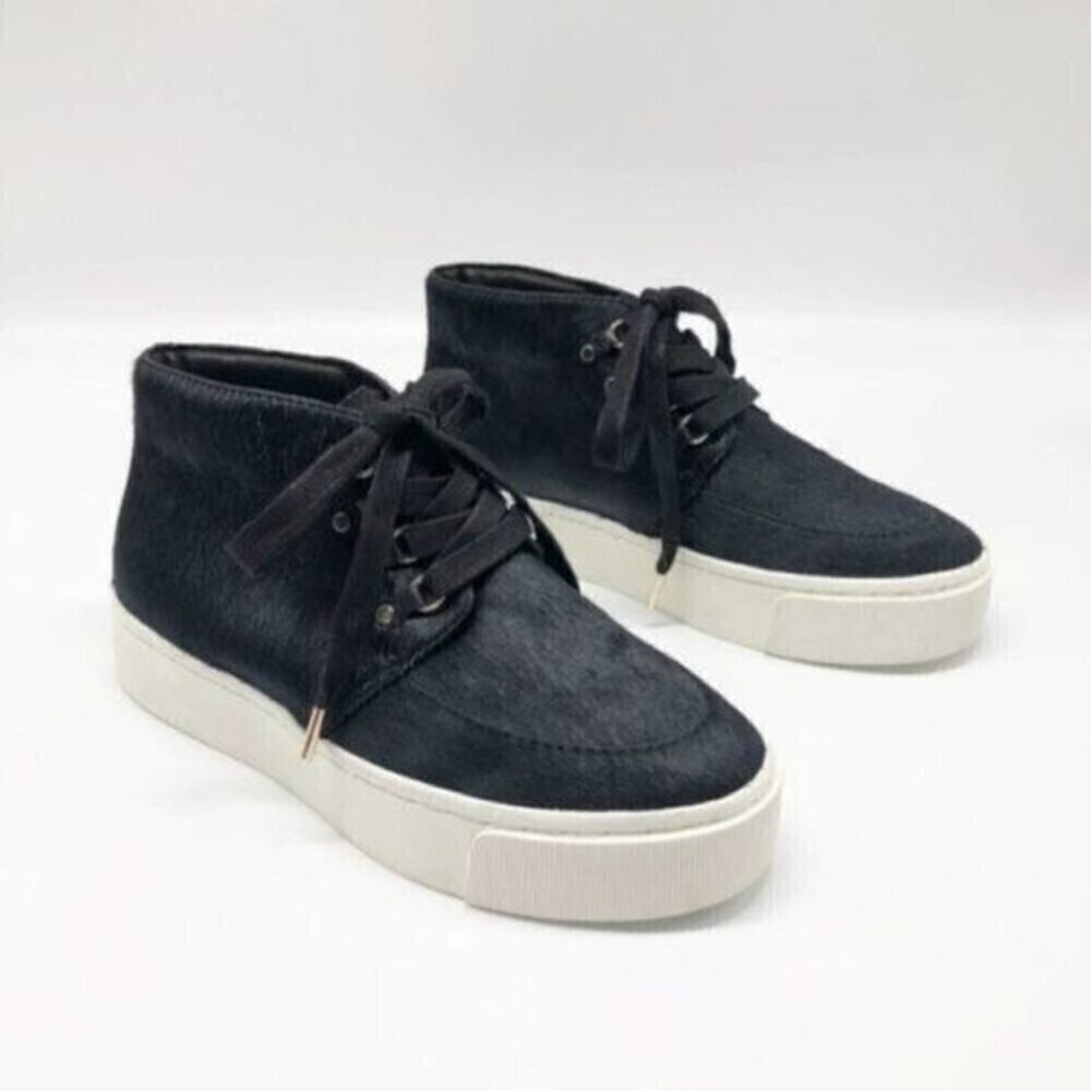 JOIE Black High Top Calf Hair Sneakers